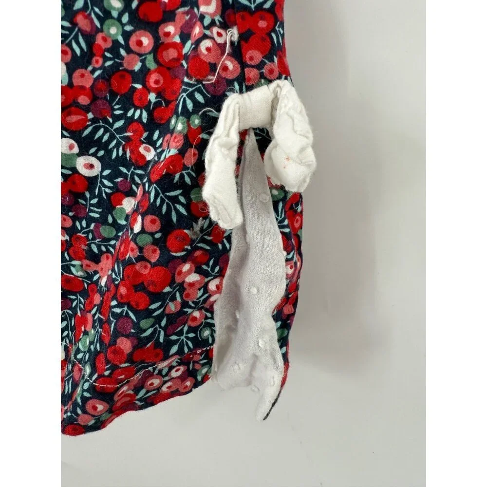 The Oaks Apparel Baby Girls Floral Berry Print Dress Size 6 Months Red Cotton